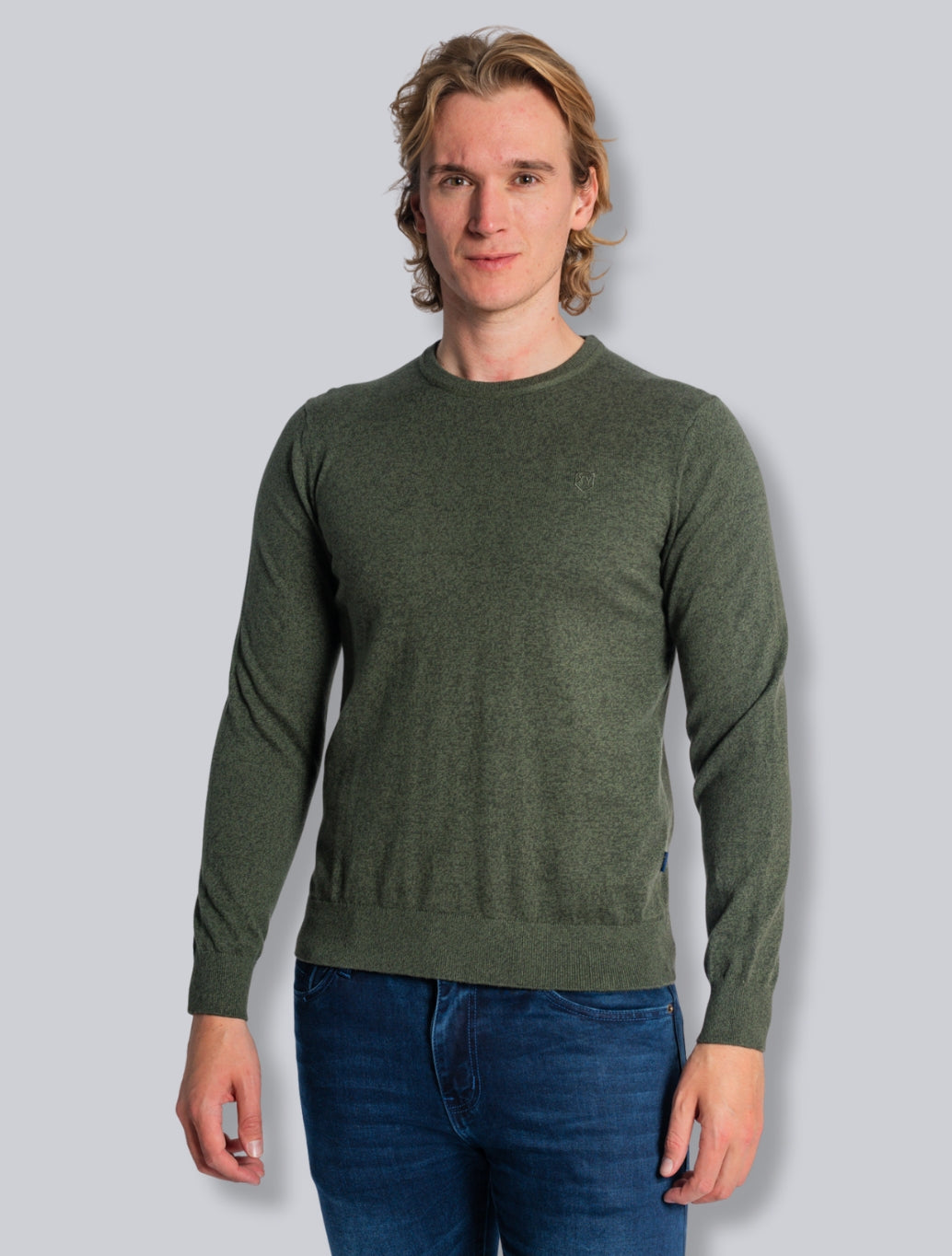 XV Kings - Bulldozer Plain Crew Knit Jumper - Green