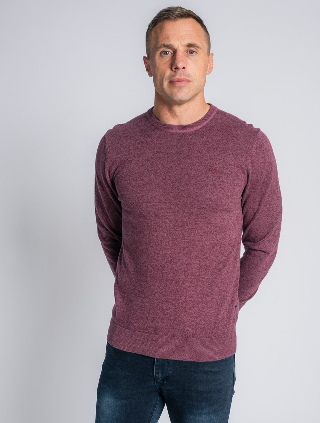 XV Kings - Bulldozer Plain Crew Knit Jumper - Plum