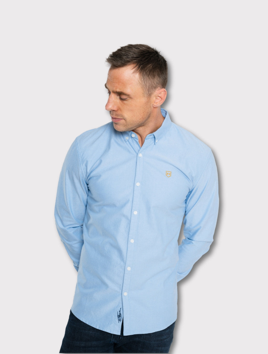 XV Kings – Tesoni Plain Fitted Shirt – Light Blue