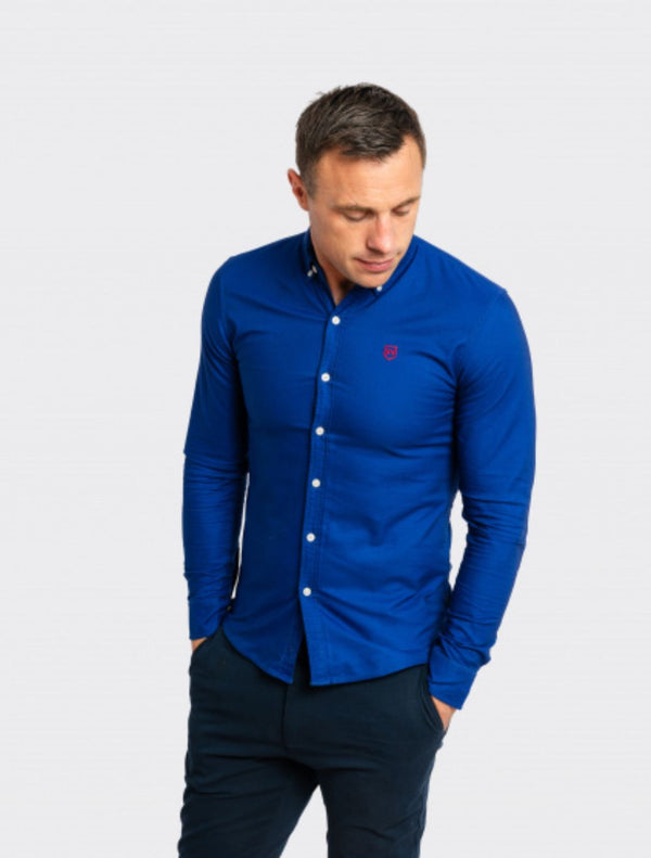 XV Kings – Tesoni Plain Fitted Shirt – Navy Blue