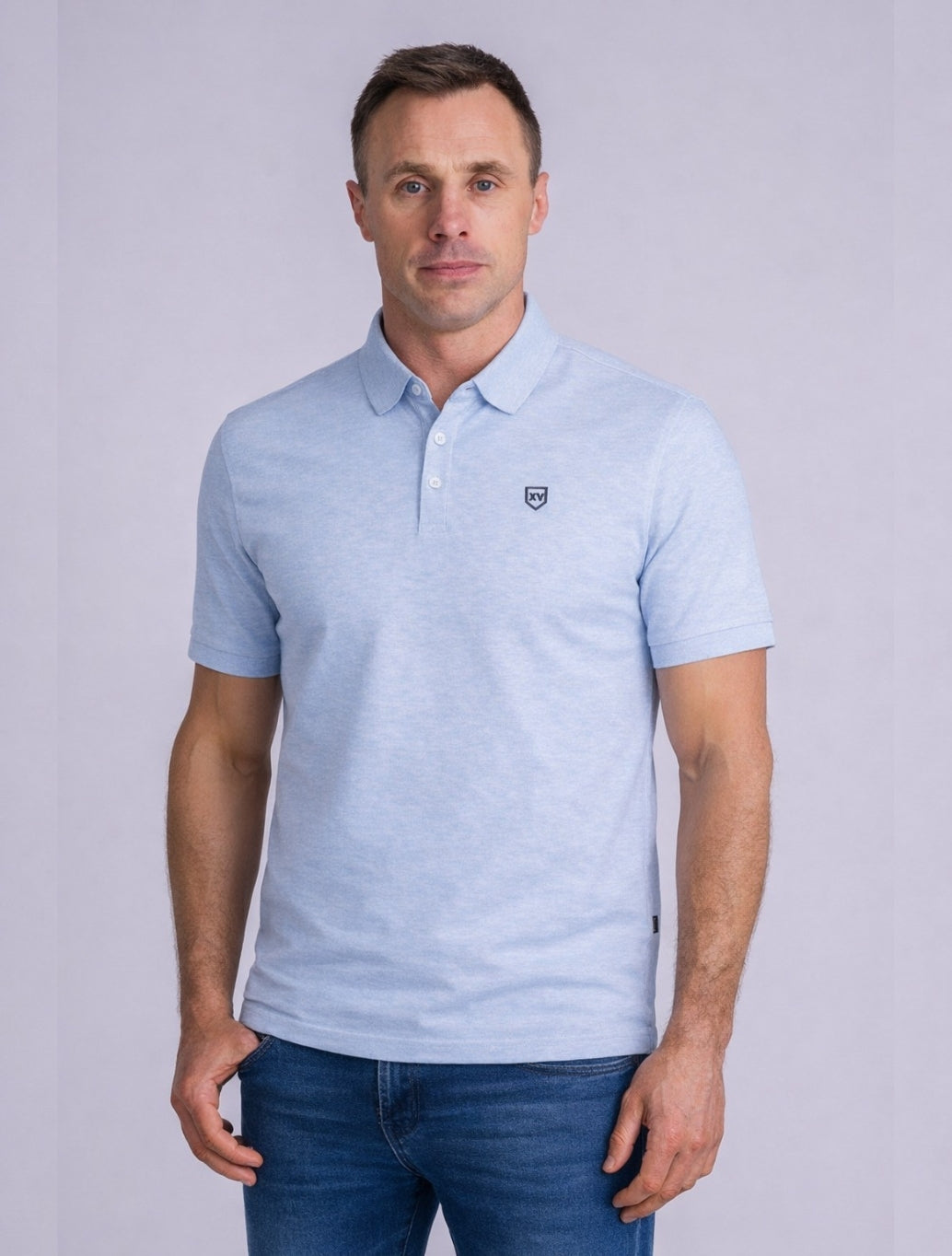 XV Kings Tiger Polo Shirt in Light Blue