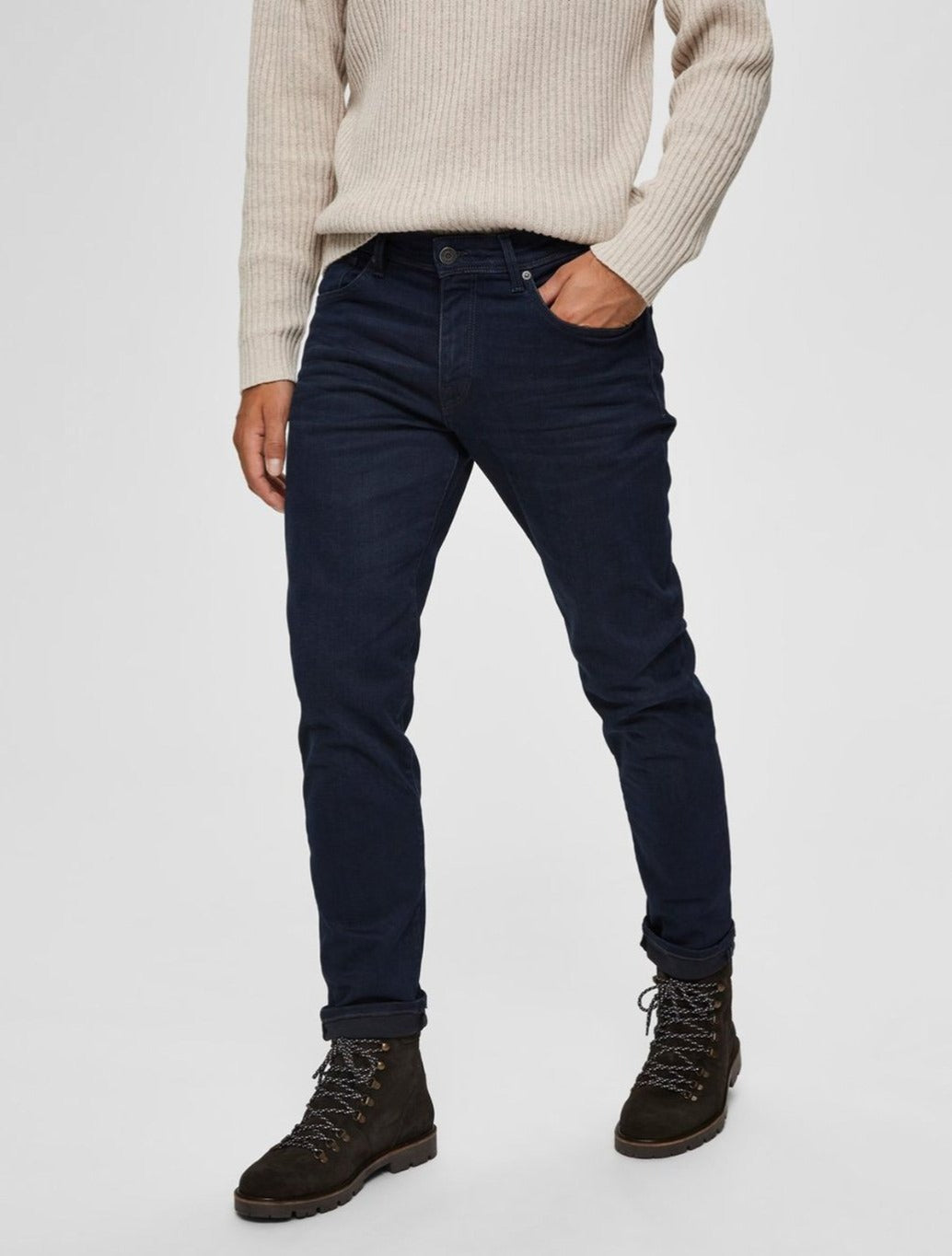 Selected Homme - Scott Straight Fit Jeans - Dark Wash Denim