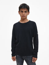 Calvin Klein - Slim Long Sleeve Waffle T-Shirt - Black