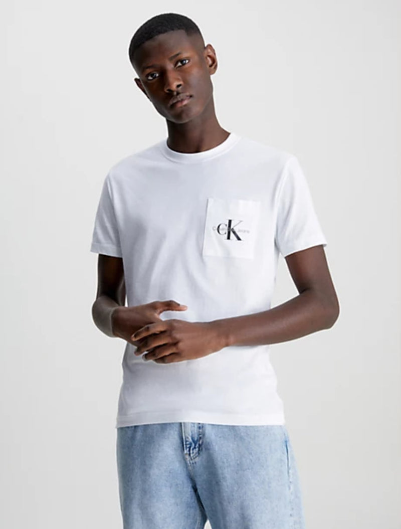 CALVIN KLEIN Core Monogram Men's Slim T-Shirt - White
