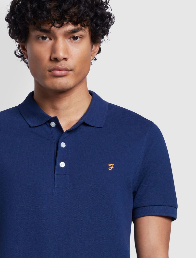 Farah - Blanes Slim Fit Organic Cotton Polo Shirt - Indigo