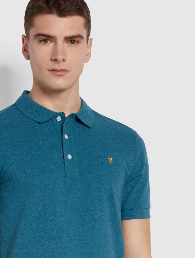 Farah - Blanes Slim Fit Organic Cotton Polo Shirt - Petrol Blue