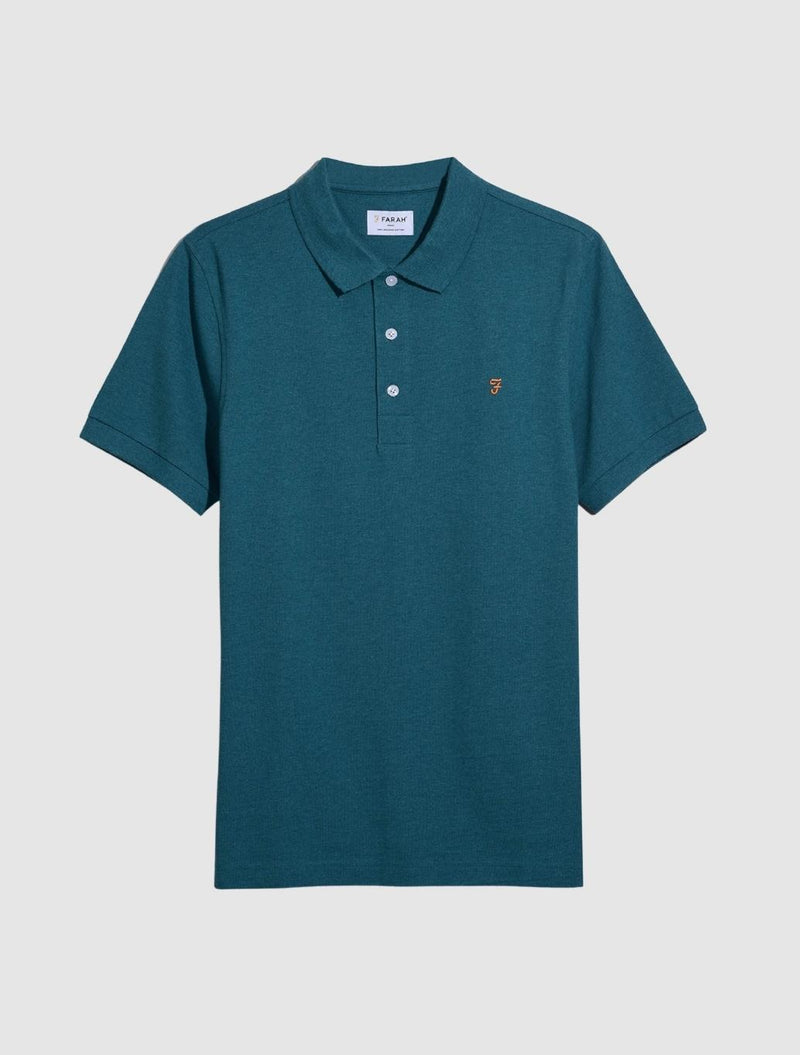 Farah - Blanes Slim Fit Organic Cotton Polo Shirt - Petrol Blue