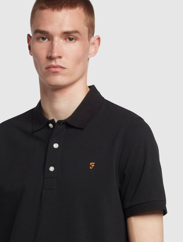 Farah - Blanes Slim Fit Organic Cotton Polo Shirt - Black
