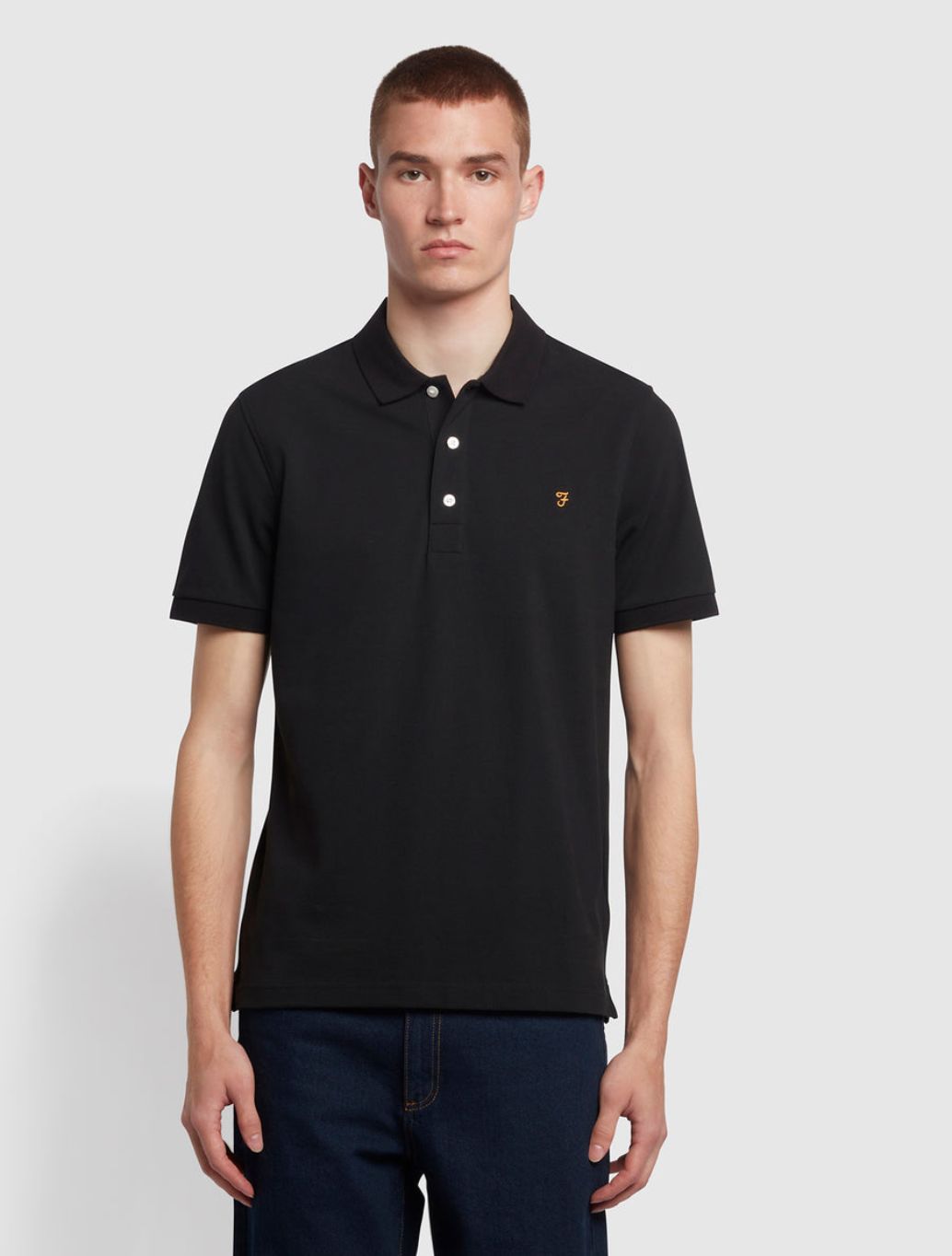 Farah - Blanes Slim Fit Organic Cotton Polo Shirt - Black