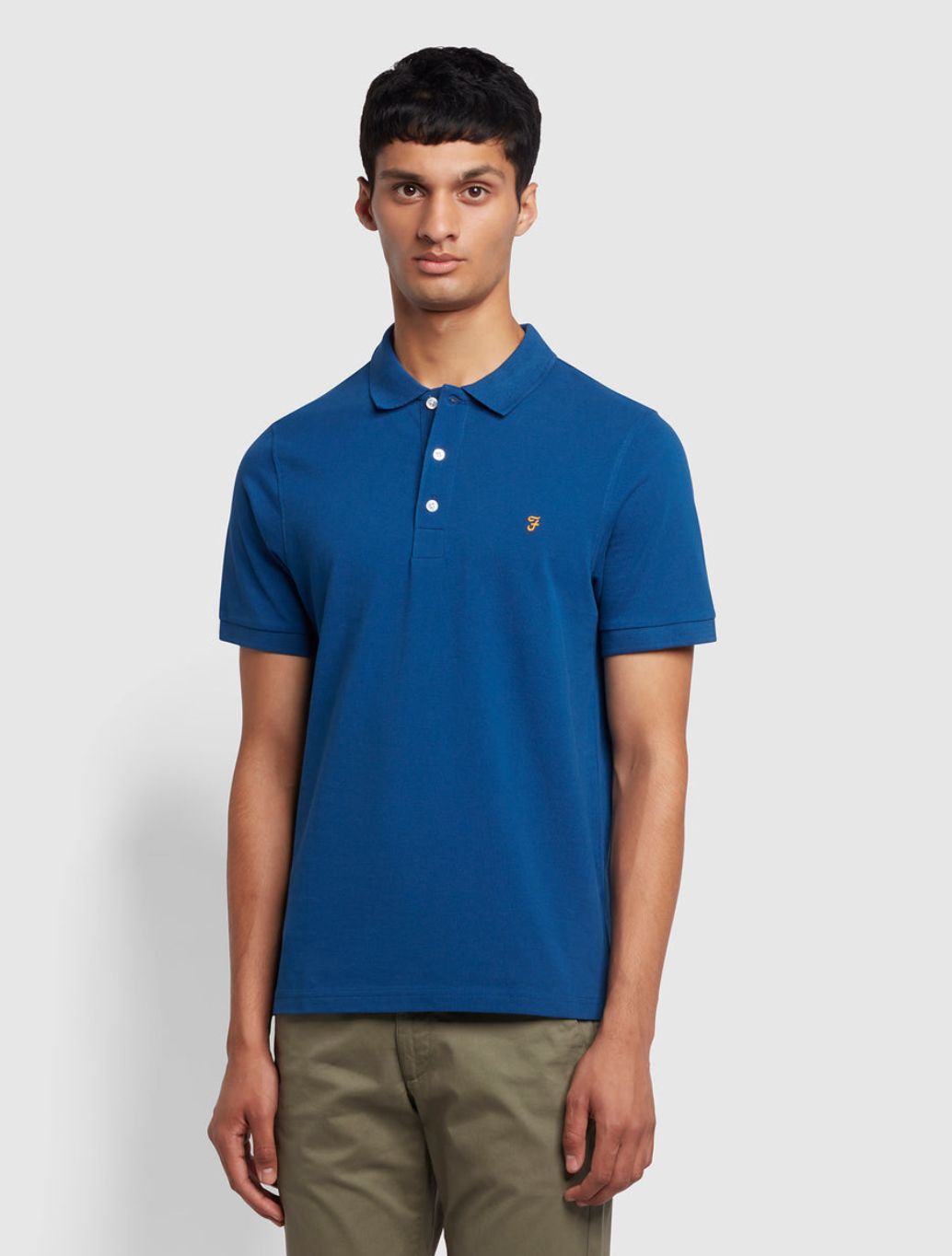 Farah - Blanes Slim Fit Organic Cotton Polo Shirt - Dark Blue