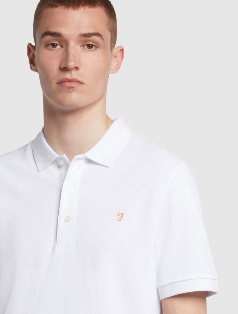 Farah - Blanes Slim Fit Organic Cotton Polo Shirt - White