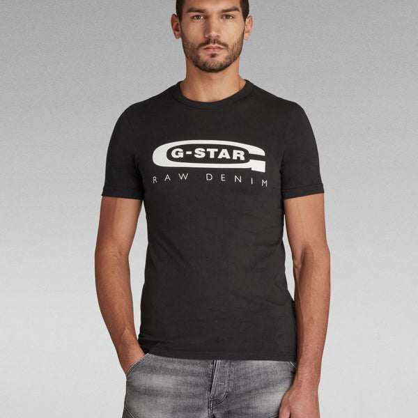 Logo G-Star - - Black – T-Shirt Menswear Graphic Replay Raw