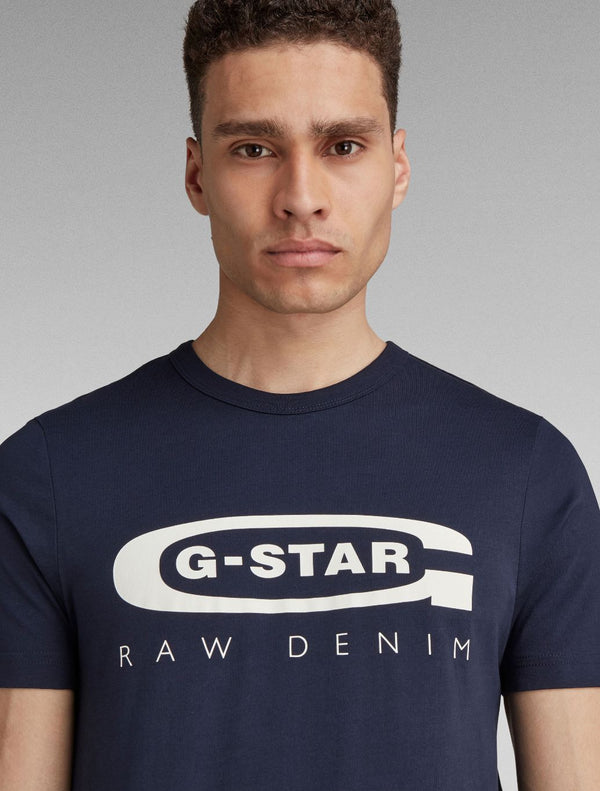 G-Star Raw - Graphic Logo T-Shirt - Navy