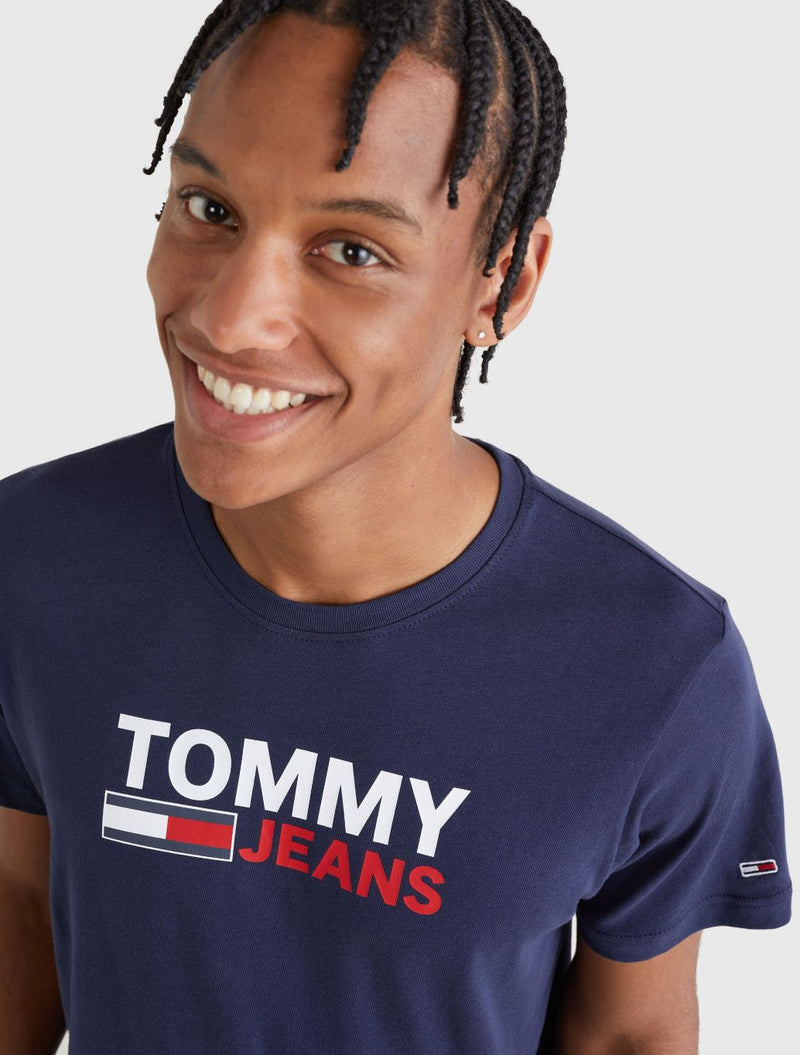 Tommy Jeans - Corp Logo T-Shirt - Navy