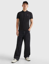 Tommy Jeans - Slim-Fit Placket Polo Top - Black
