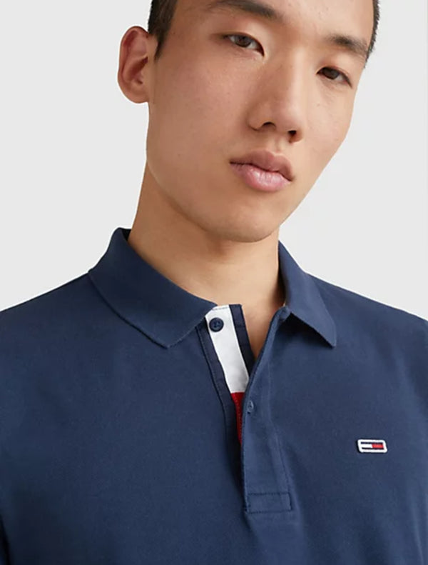 Tommy Jeans - Slim-Fit Placket Polo Top - Navy
